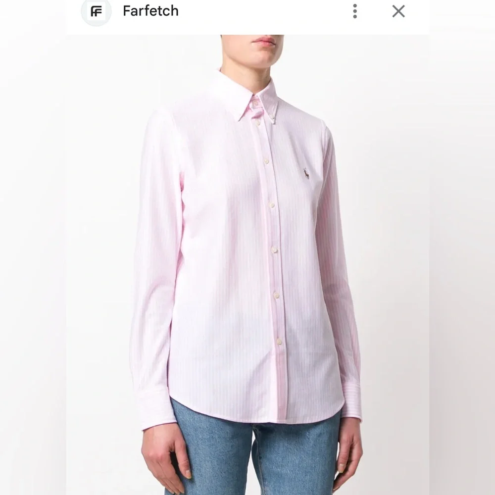 Polo by Ralph Lauren Pink and White Striped Button-Down Shirt - Picture 15 of 16